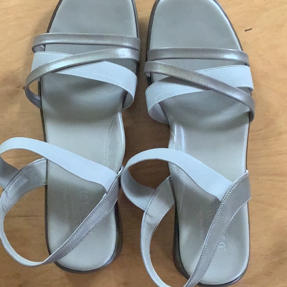 Women’s sandals. Beige/tan.  Munro size 9m but run narrow. Like new.